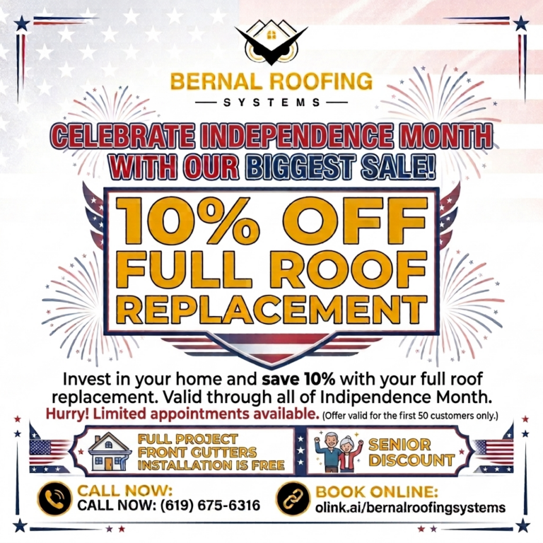 Celebrate Independence Month with Bernal Roofing Systems’ Biggest Sale!